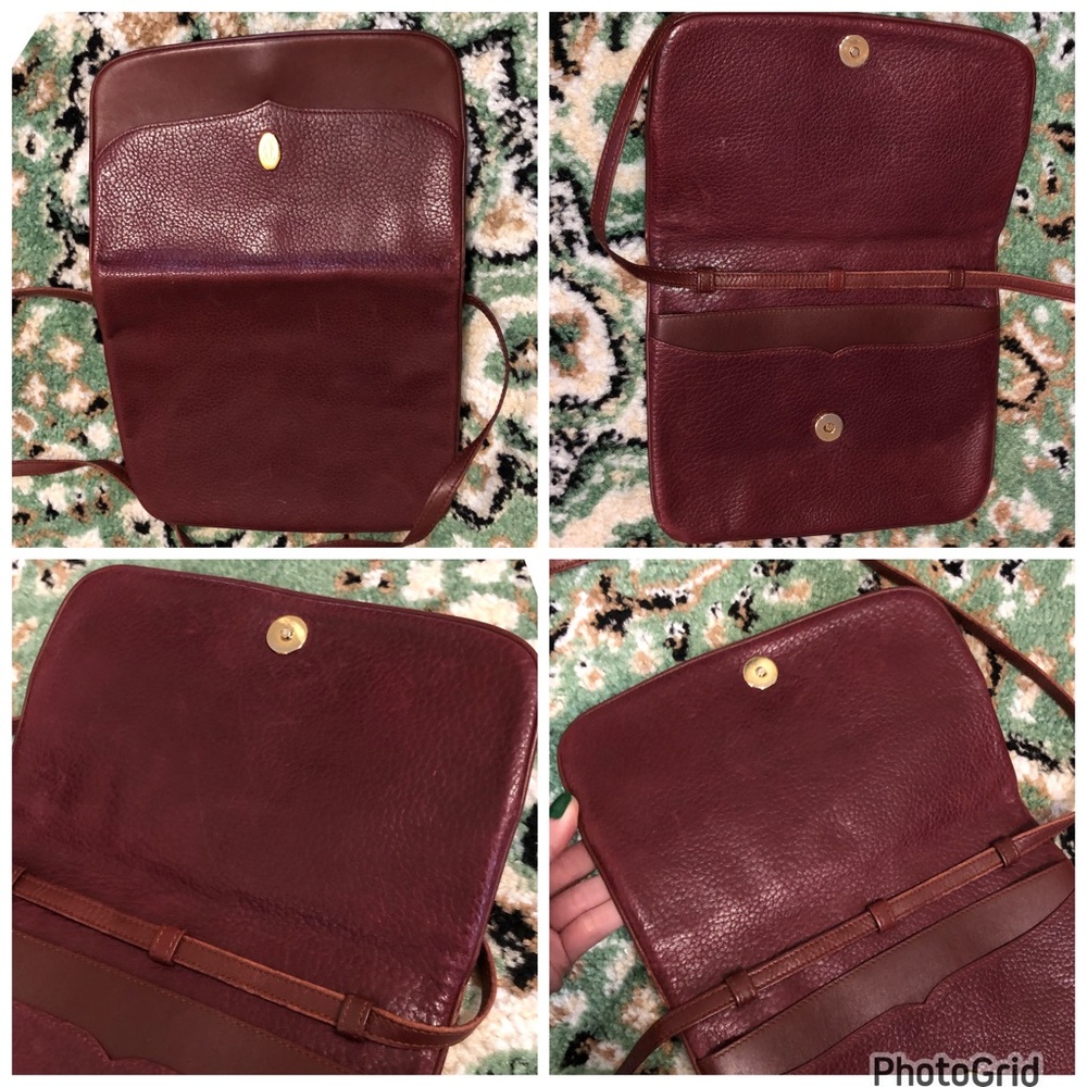 Cartier AUTHENTIC Vintage Burgundy Textured Smooth Leather Crossbody Tassel Bag - Picture 13 of 16